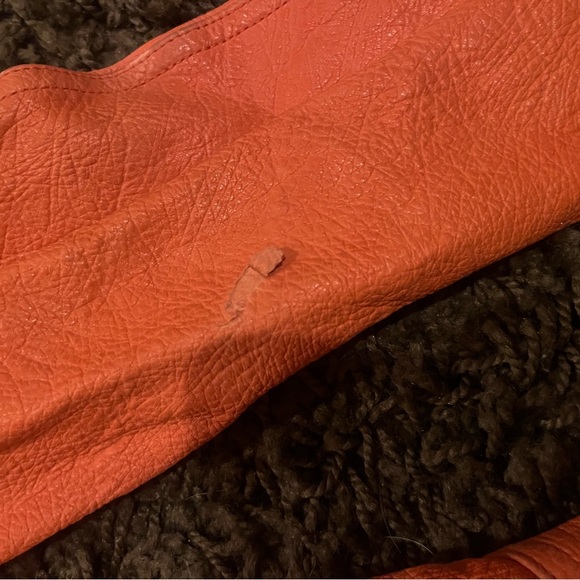 Beautiful Orange leather Theory jacket. Runway style. - Picture 3 of 5